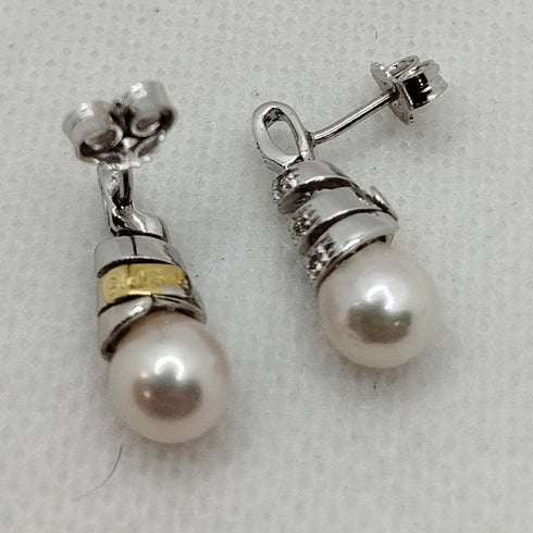 Orecchini Perla e Diamanti oro 18k | Gioiellitosti.it